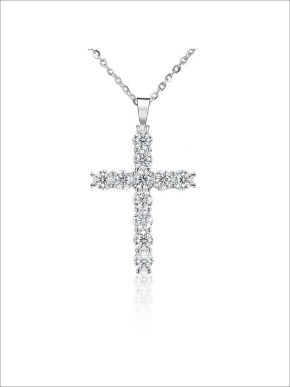 14K Gold Over S925 Sterling Silver VVS1 Diamond Cross Pendant Necklace
